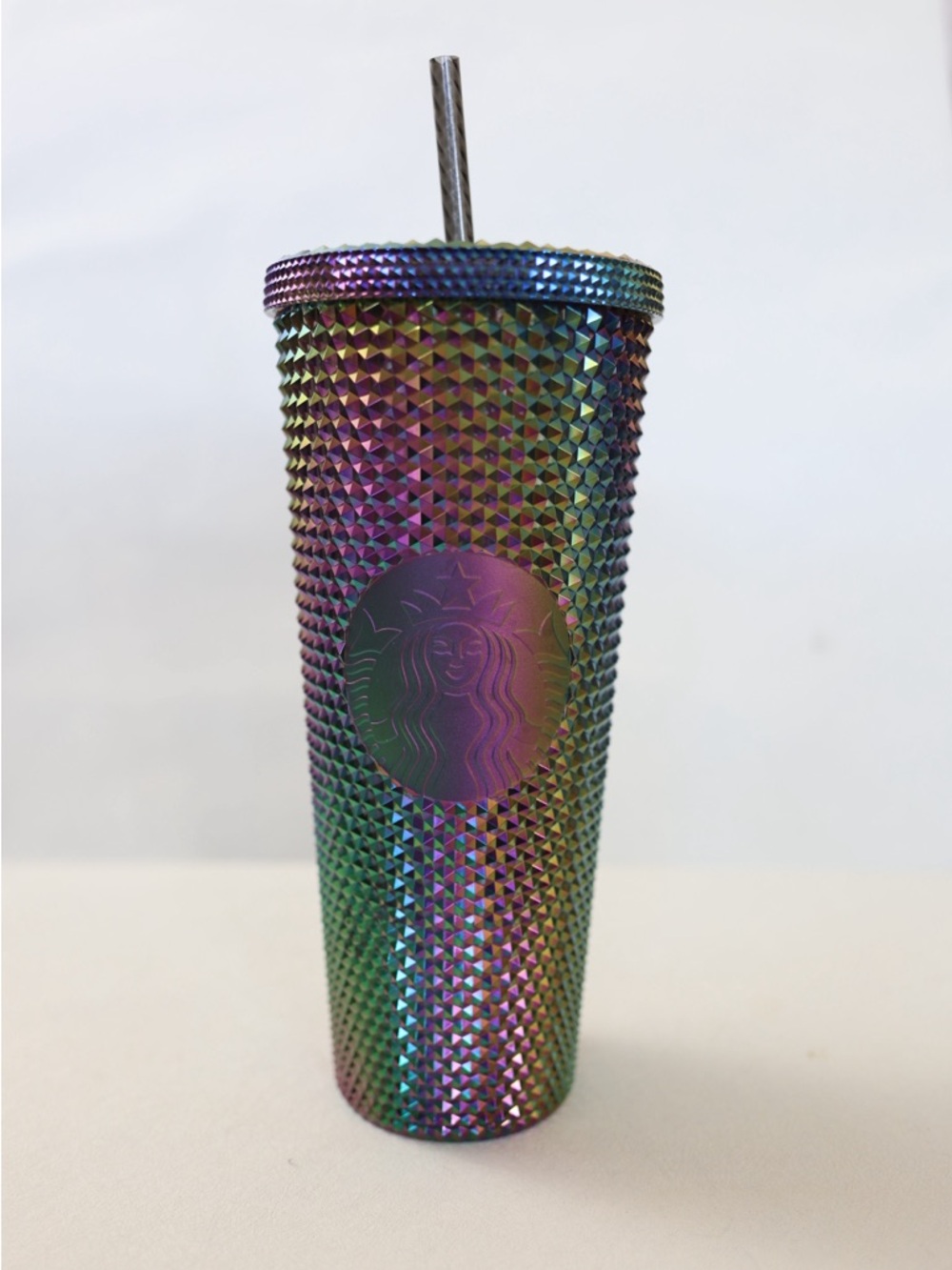 Starbucks Fall 2023 Oil Slick Studded Venti Tumbler Purple, Green, Blue, Gold